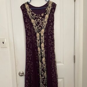 Purple Anarkali Indian Pakistani Clothes